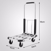 Four Wheels Aluminium Luggage Folding Trolley Hand