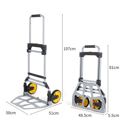 Aluminium Shopping Cart Foldable 2 Wheel Hand Trolley