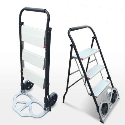 Unique 100Kg Duty Aluminium Folding Hand Trolley With Ladder