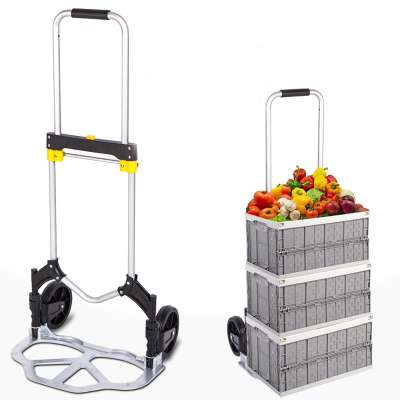 Aluminium Foldable Shopping Rubber Wheels Hand Trolley